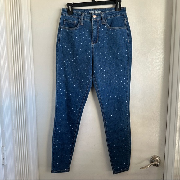 Wild Fable High Rise Blingy Blue Jeans Size 4 - Picture 2 of 9